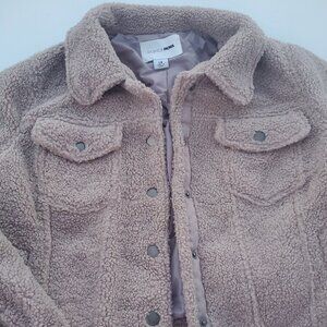 Fashion Nova Crop Teddy Bear Jacket